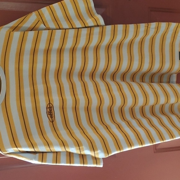 Offel yellow stripe man skate (boohoo man) SS tee size Medium 100%cotton - Picture 1 of 11